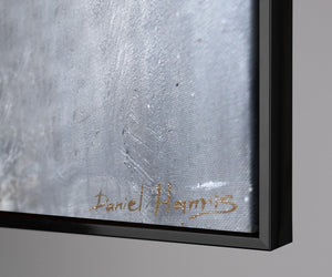 Rahmenkante Schwarz Acrylbild handgemalt auf Leinwand