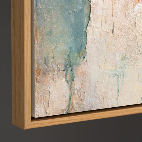 Reliefbild Acrylmalerei blau beige modern