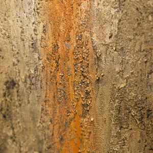 Reliefdetail Acrylmalerei orange gold modern