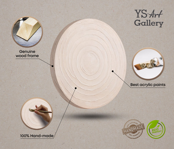 Rundes Strukturbild handgemalt moderne Deko