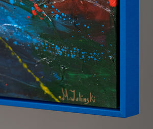 Seitenansicht Leinwandbild Blau Orange moderne Wanddeko