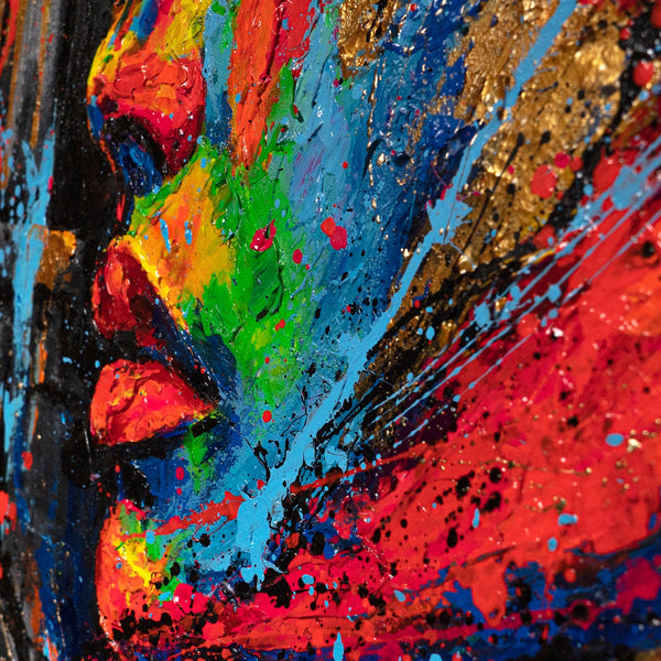 Strukturierte Farbschichten abstrakte Wandkunst Detail