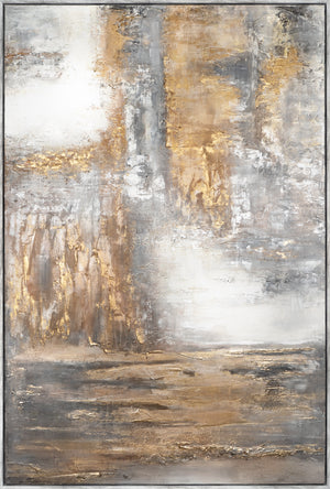 Handgemaltes Acrylbild Gold Grau abstrakte Wandkunst modern