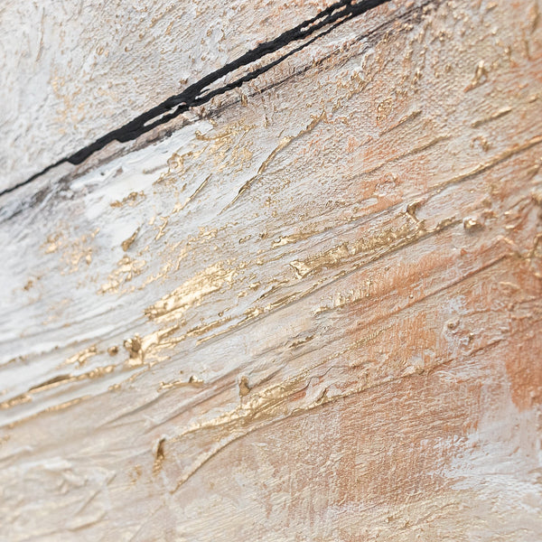 Strukturmalerei Gold Beige Acryl Engel Kunst Nahaufnahme