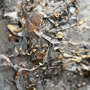 Strukturmalerei Gold Grau abstrakte Kunst Nahaufnahme