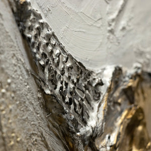 Texturmalerei Gold Grau Acrylstruktur Nahaufnahme Kunst