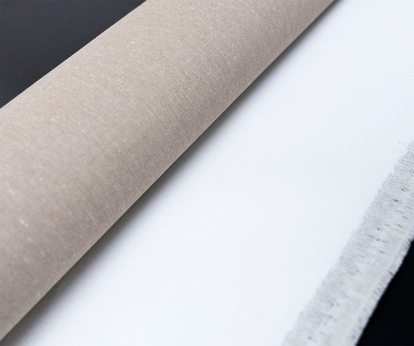 Handgemaltes Gemälde „Mery“ – Abstrakte Linienkunst in Beige