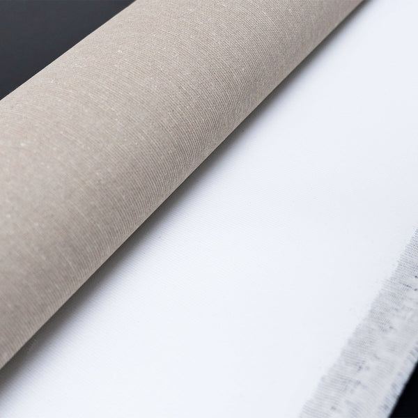 Rückseite strukturierter Leinwand mit sichtbarer Textur