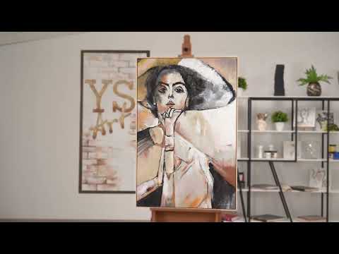 Handgemalte acrylbilder auf leinwand im Rahmen “Elisabeth“